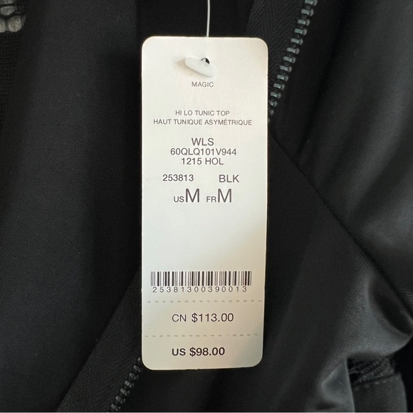 BEBE Hi Lo Tunic Top Long Sleeve Back Zip Black Size Medium NWT - Picture 8 of 10